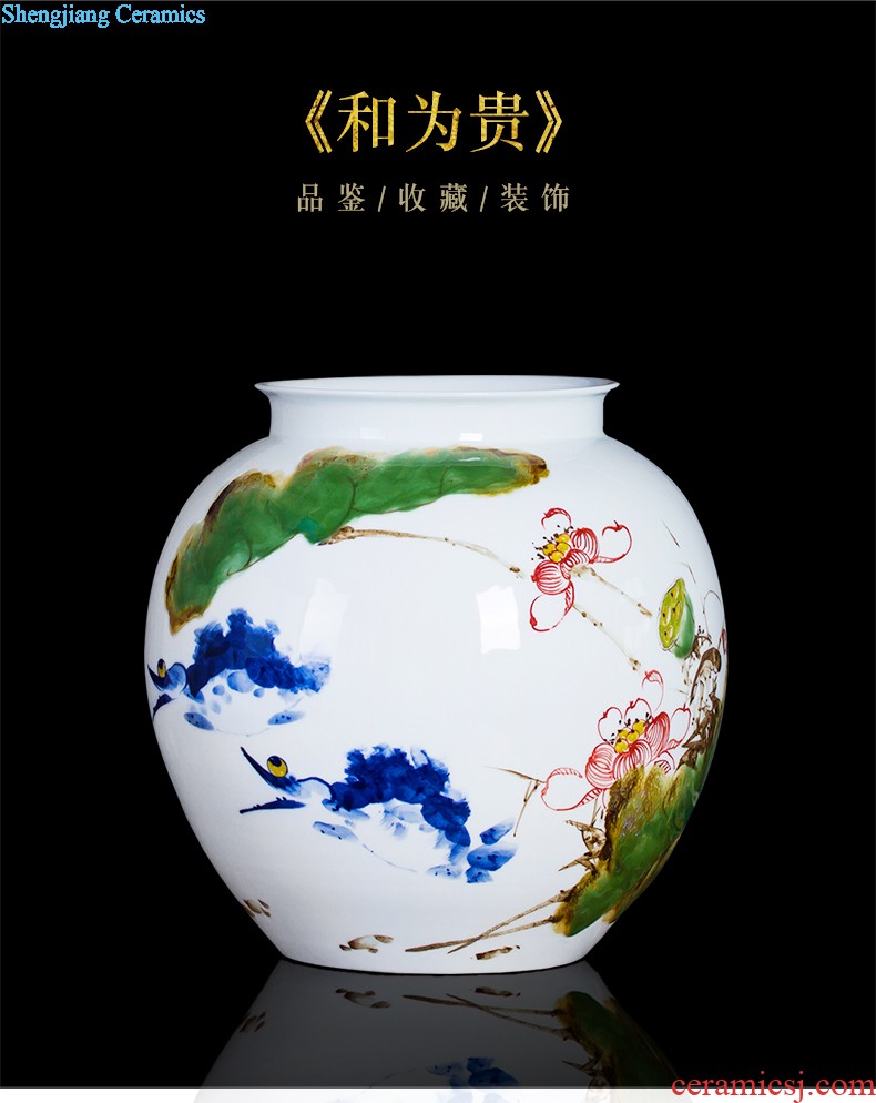 Jingdezhen ceramics European golden large vases, contemporary and contracted sitting room adornment is placed villa hc - 078