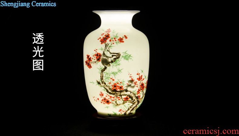 Jingdezhen ceramics China red crystal glaze of large vases, modern living room home decoration handicraft furnishing articles