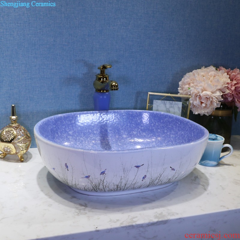 On the ceramic bowl wash gargle lavabo household elliptic green art basin bathroom sinks basin