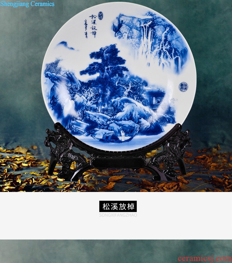 Jingdezhen ceramic powder enamel hand-painted landing big vase full sitting room adornment is placed and calligraphy calligraphy and painting cylinder cylinder