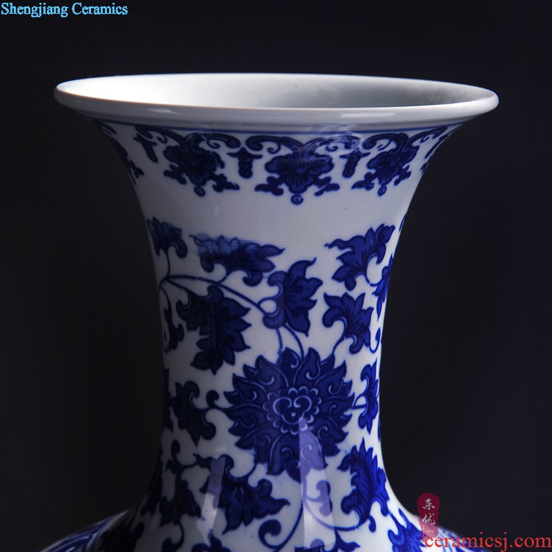 Jingdezhen ceramics Famous general hand-painted color glaze powder enamel pot vase handicraft furnishing articles in the living room