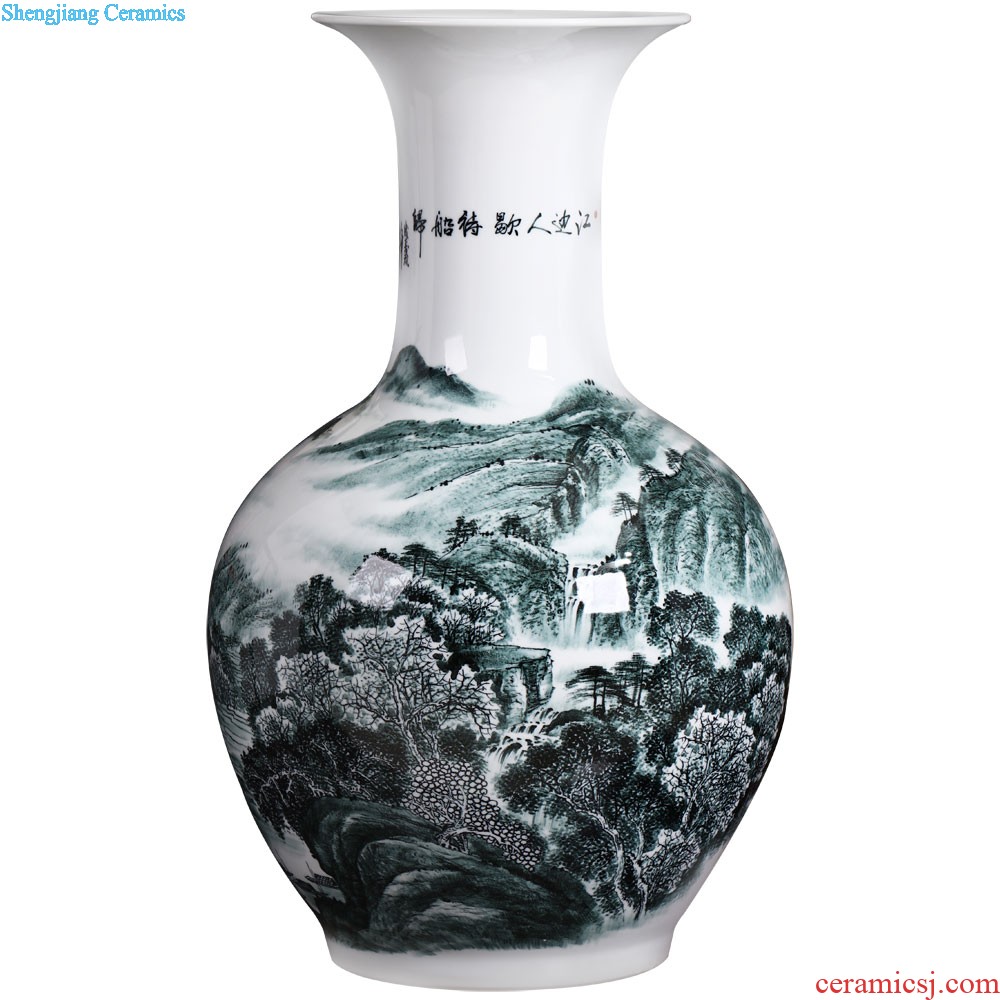 Jingdezhen ceramics vase archaize paint dragon gall bladder Chinese style household adornment rich ancient frame furnishing articles sitting room