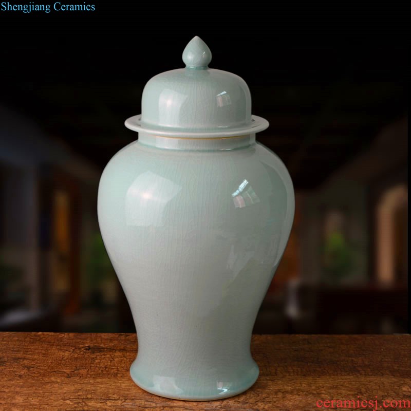 New Chinese zen ceramic vase dry flower is placed sitting room simulation flower arrangement table, TV ark household soft adornment