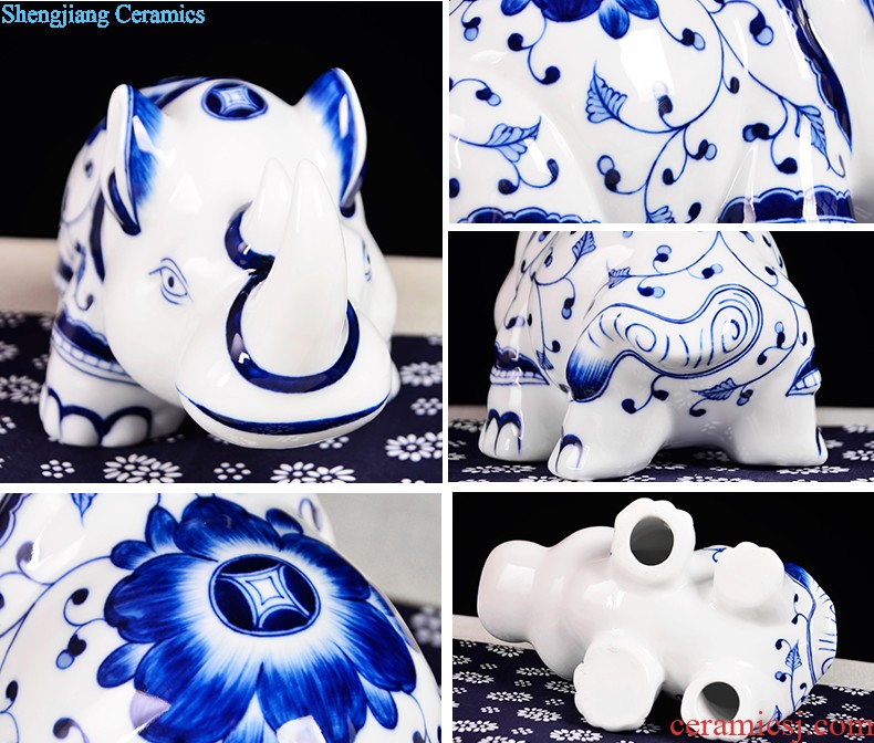 Jingdezhen ceramics of large vase antique blue-and-white youligong Chinese style porch decorate furnishing articles large living room