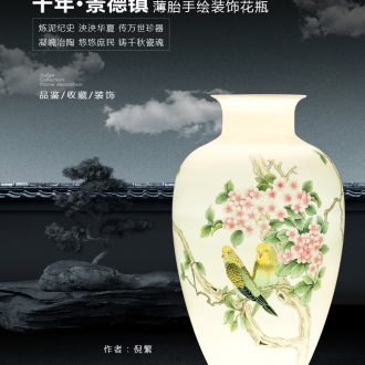 Jingdezhen ceramics vase Wang Yunxi pine crane of blue and white porcelain live flowers Contemporary sitting room handicraft furnishing articles