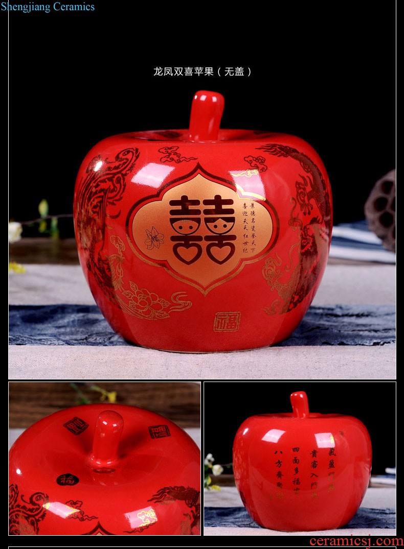 Jingdezhen ceramics China red longfeng f egg vase furnishing articles sitting room put vase modern home decoration