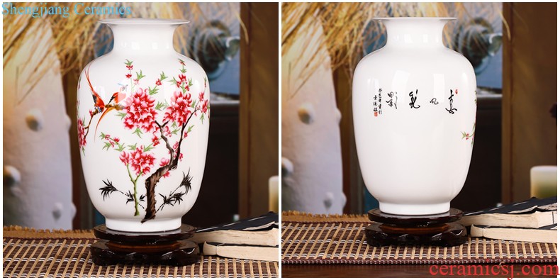 Jingdezhen ceramic blue vase manually contracted style living room TV ark flower arranging household handicraft furnishing articles