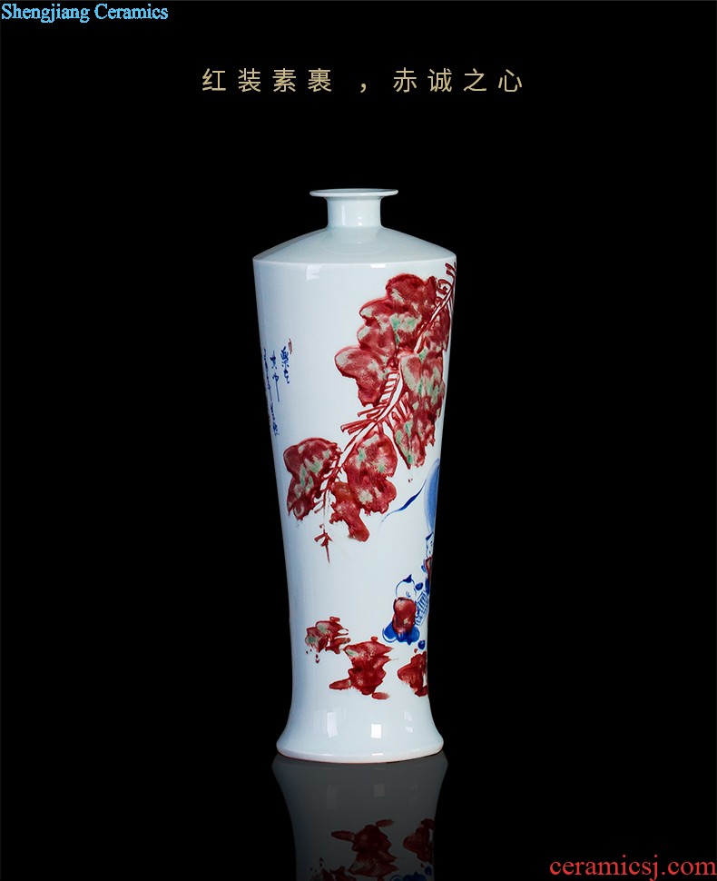 Famous master of jingdezhen ceramics hand-painted vases, flower arrangement enjoy sitting room of Chinese style household decorative furnishing articles