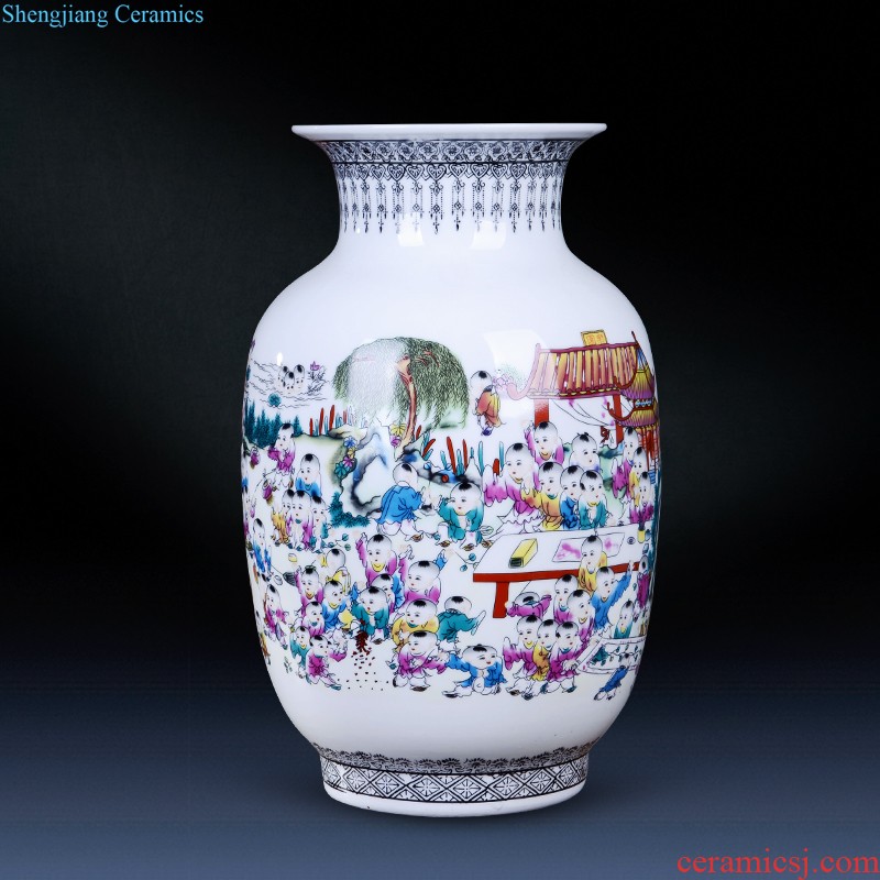 Jingdezhen porcelain vases, pottery and porcelain hand painted blue and white porcelain flower arranging place new Chinese style household adornment ornament sitting room