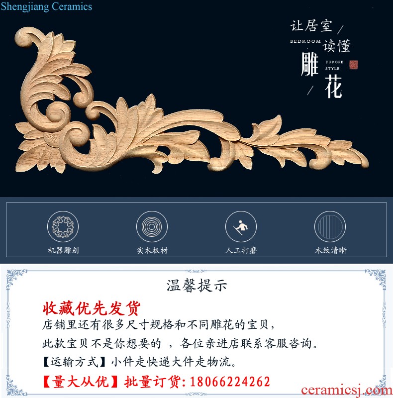 Dongyang woodcarving of european-style solid wood small Angle flower furniture accessory small flower wafer decals Chinese cupboard door decoration