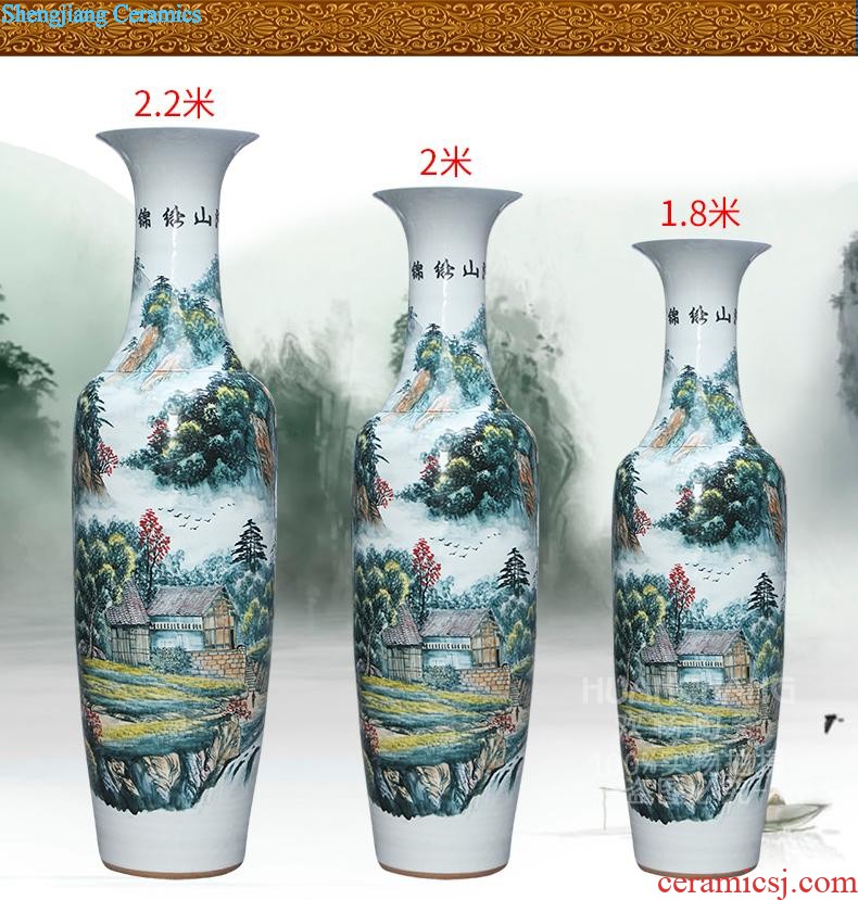 Jingdezhen ceramic hand-painted peony of large vases, sitting room of Chinese style household hotel courtyard decorations furnishing articles