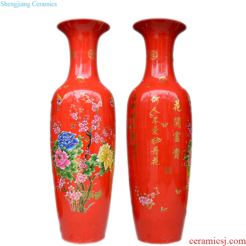 Jingdezhen ceramics hand-painted vases large famous handmade art furnishing articles sitting room of new Chinese style household adornment