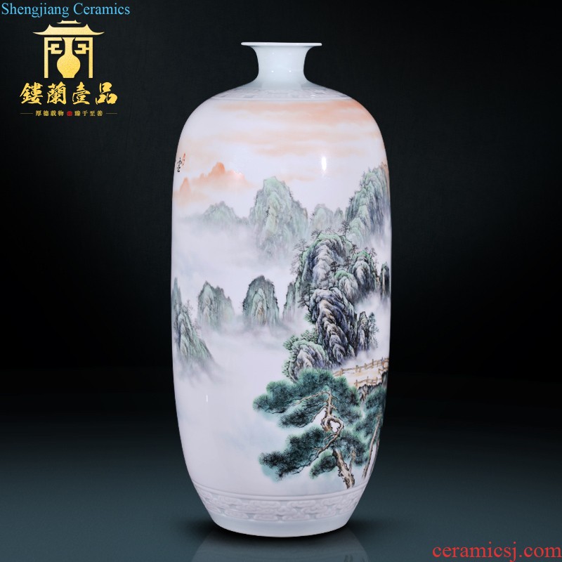 Jingdezhen ceramics qianlong scalp the four seasons all around the garlic large vases, Chinese style living room home furnishing articles