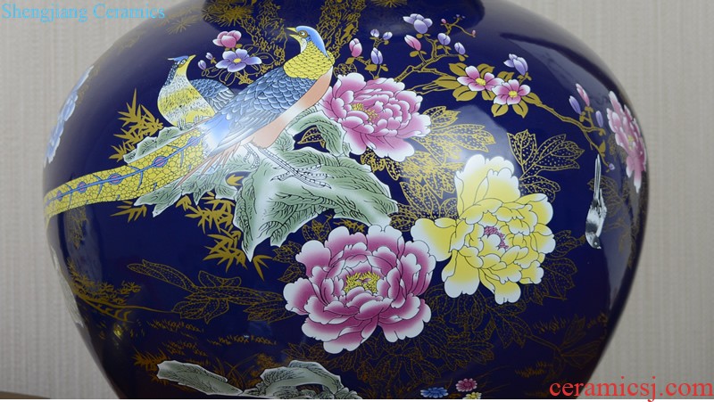 Jingdezhen ceramics hand-painted vases, large living room club hotel Chinese style household soft adornment porch place