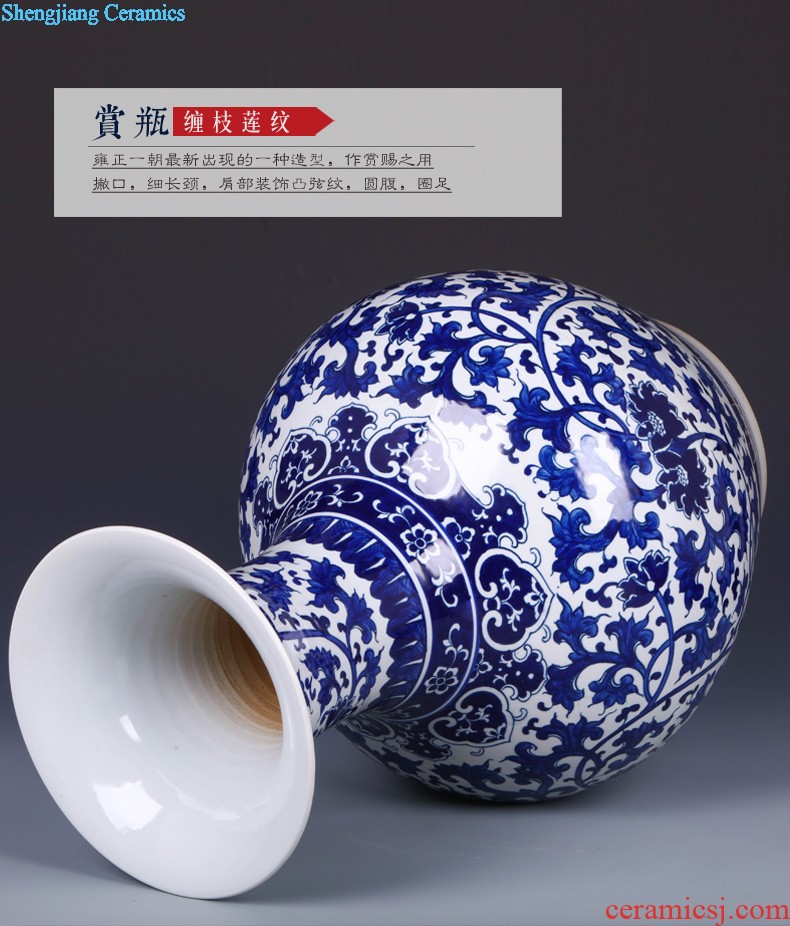 Jingdezhen ceramics furnishing articles TV ark blue and white porcelain vase and the new Chinese style household flower arrangement sitting room adornment