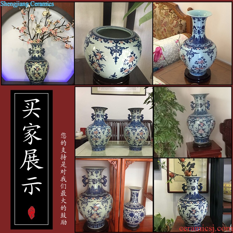 Archaize of jingdezhen ceramics collection furnishing articles The old factory porcelain enamel landscape okho spring flower vase The sitting room decorate