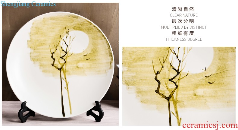 Z025 jingdezhen chinaware paint edge bone China prosperous decorative plate of the sitting room adornment is placed large