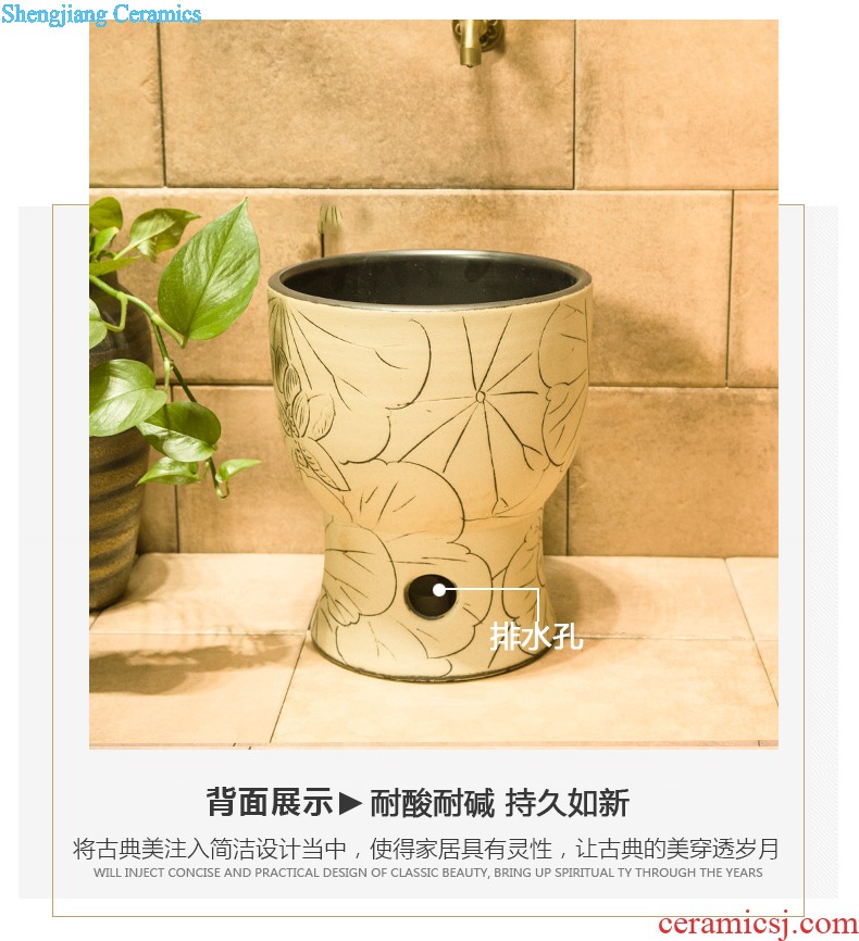 Koh larn, qi Jingdezhen ceramic lavabo A022 stage basin basin is the basin that wash a face carved art restoring ancient ways