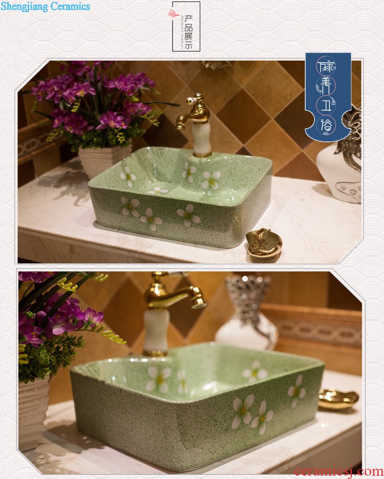 M the basin ceramic toilet lavabo that defend bath lavatory art on stage Hand-painted gold flower