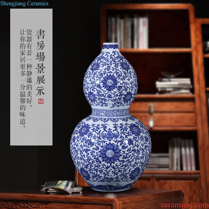 Master of jingdezhen ceramics hand-painted pastel flowers decorative vase sitting room furniture collection of new Chinese style furnishing articles