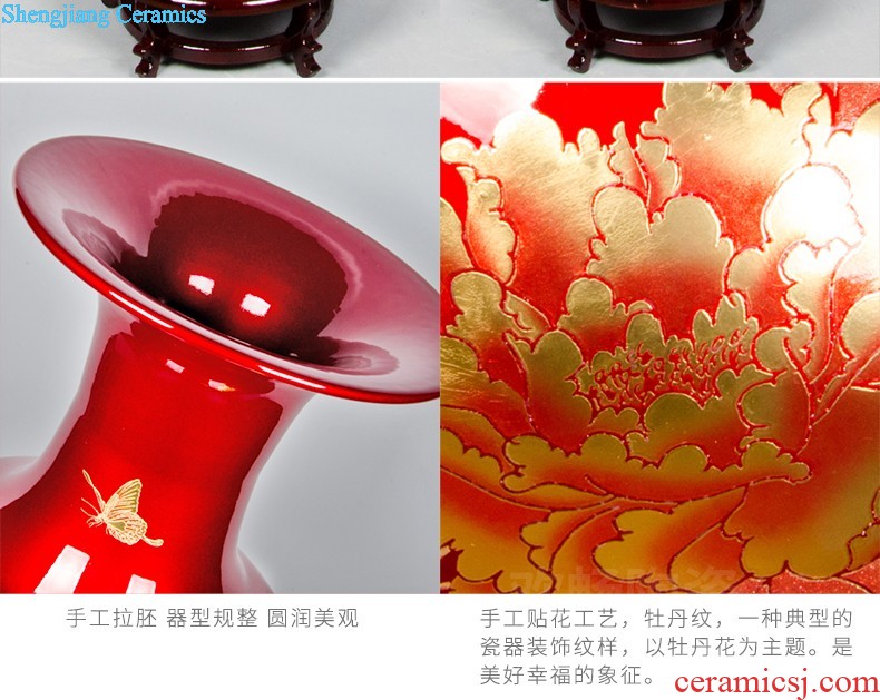 E157 jingdezhen ceramics Birds pay homage to the king the full flower of large vase TV ark sitting room adornment is placed