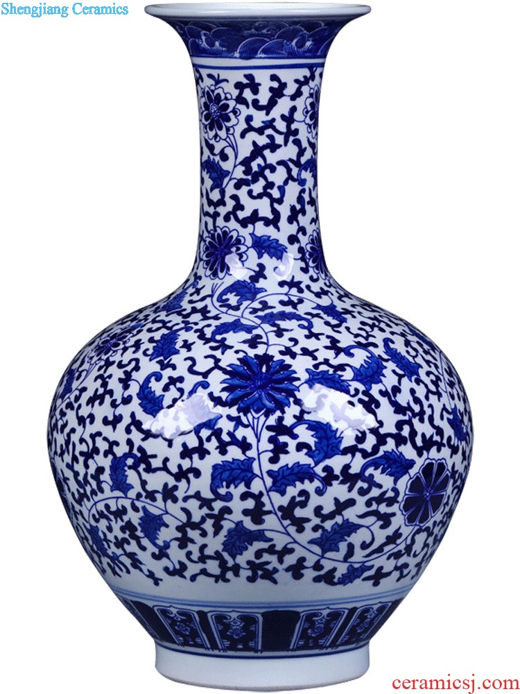 Jingdezhen landing a large vase ceramics New Chinese style household flower arrangement sitting room adornment TV ark furnishing articles