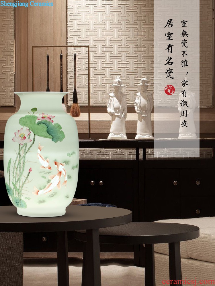 Jingdezhen ceramics New Chinese style of large sitting room porch decoration vase household furnishing articles new gift