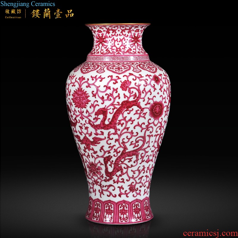 Jingdezhen imperial kiln chinaware archaize qing qianlong pastel spends set of gourd vases, sitting room adornment is placed