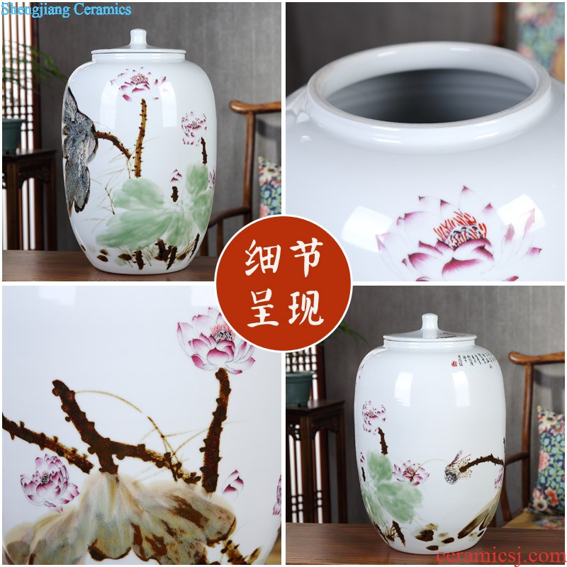 Jingdezhen ceramic bone China peony decorative plates by plate of new Chinese style household TV cabinet porch decorate furnishing articles