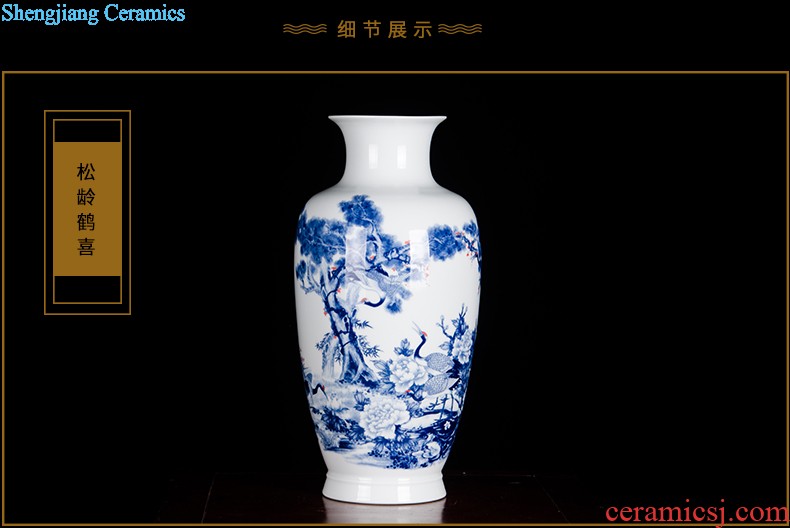 Antique hand-painted Z055 jingdezhen ceramics powder enamel blooming flowers large vases, sitting room adornment is placed