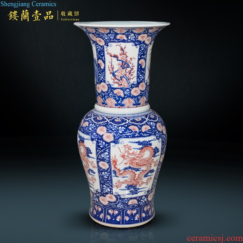 Jingdezhen ceramics Imitation of the qing yongzheng pastel sea dragon bell The sitting room home decoration collection furnishing articles