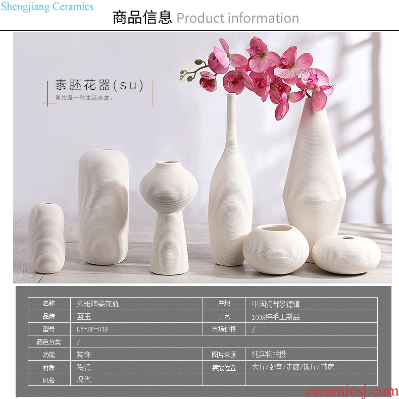 Jingdezhen ceramic hand-painted quiver vase Chinese painting and calligraphy cylinder scroll cylinder sitting room ground adornment is placed the study