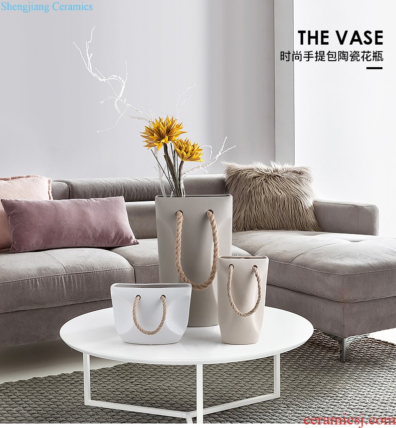 The Nordic idea vase furnishing articles contracted and contemporary sitting room ceramic vase three suits of curvature vase furnishing articles