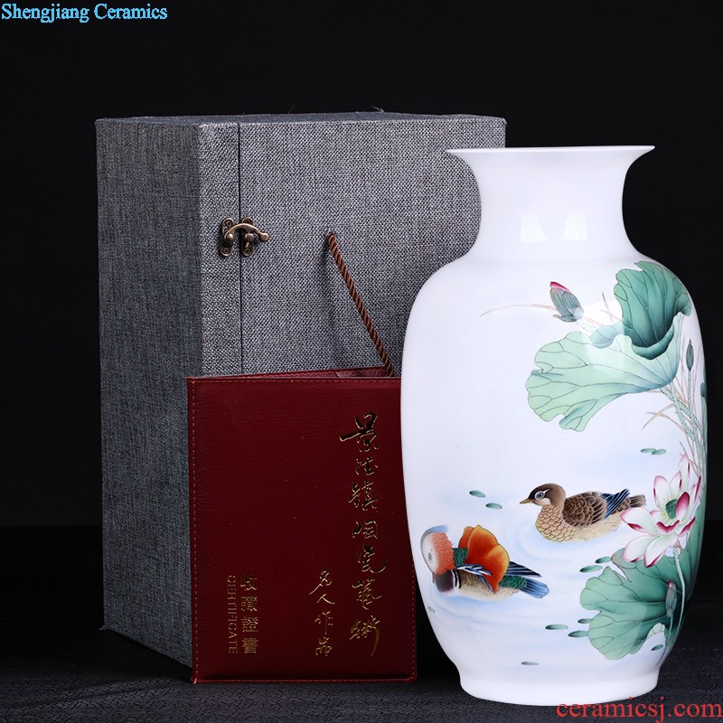 Jingdezhen ceramics Big blue and white porcelain ceramic jar of storage tank The modern new home sitting room household handicraft furnishing articles