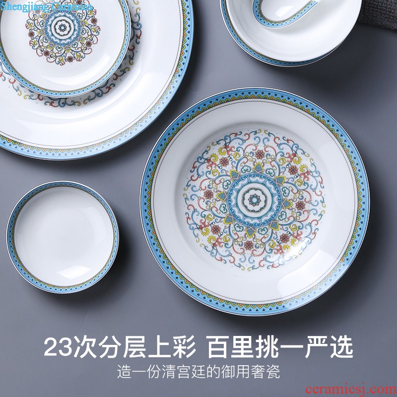 inky Jingdezhen porcelain tableware suit bone The Mediterranean amorous feelings of eating food dishes suit household love the sea