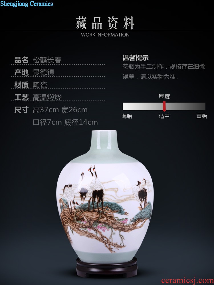 Jingdezhen ceramics hand-painted vases laughs a pastel New Chinese style household adornment rich ancient frame furnishing articles