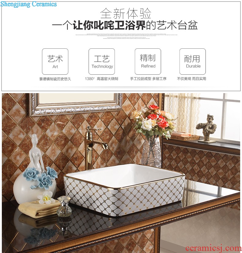 Koh larn case has contracted ceramic toilet lavabo art on the stage basin bathroom basin basin all blue snowflake glaze