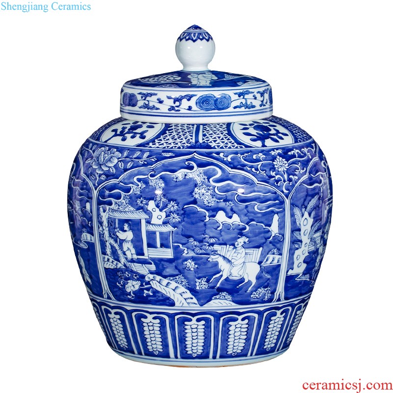 Jingdezhen ceramic floor big vase furnishing articles dried flower arranging flowers contemporary and contracted large sitting room porch decorate European style