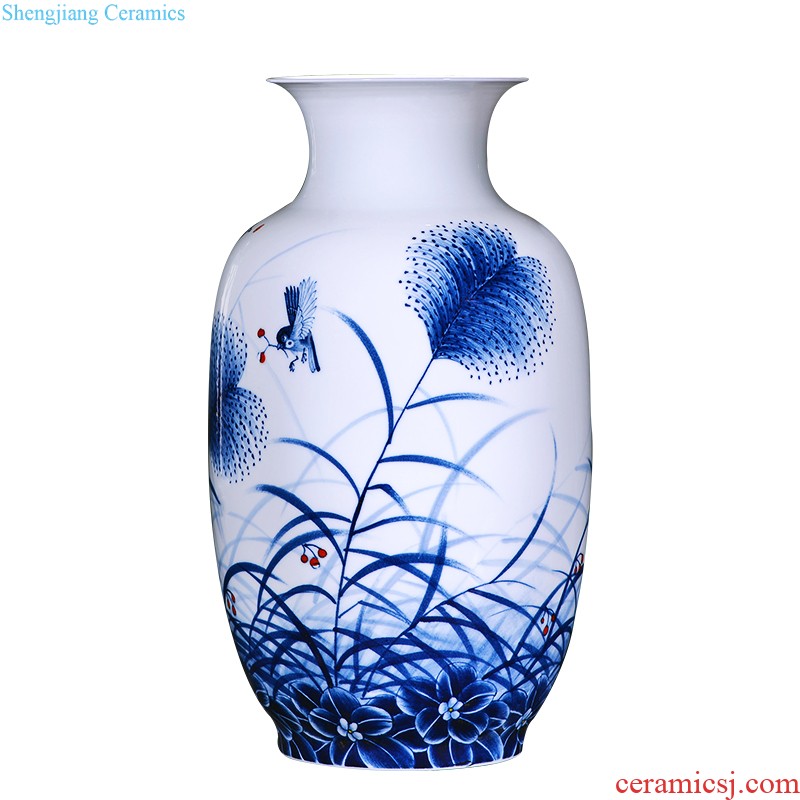 Jingdezhen ceramics hand-painted gift porcelain vase furnishing articles new Chinese style living room TV ark home flower adornment