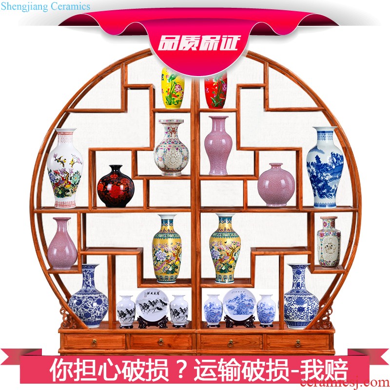 Jingdezhen ceramics vases, flower arranging famille rose porcelain furnishing articles sitting room TV ark of Chinese style household decorative arts and crafts