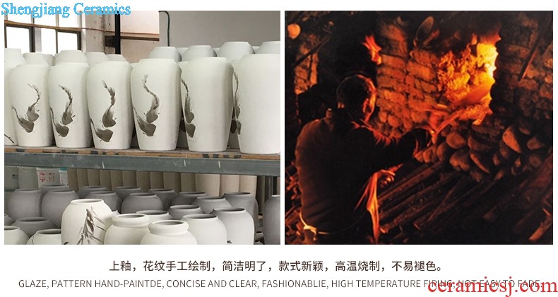 Famous hand-painted Z044 jingdezhen ceramics basin goldfish turtle cylinder fish tank water lily bowl lotus lotus