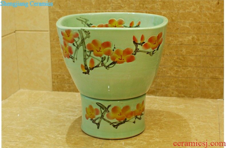 Koh larn, qi Increase the square on the art of jingdezhen ceramic bowl lavatory sink basin Platinum peony