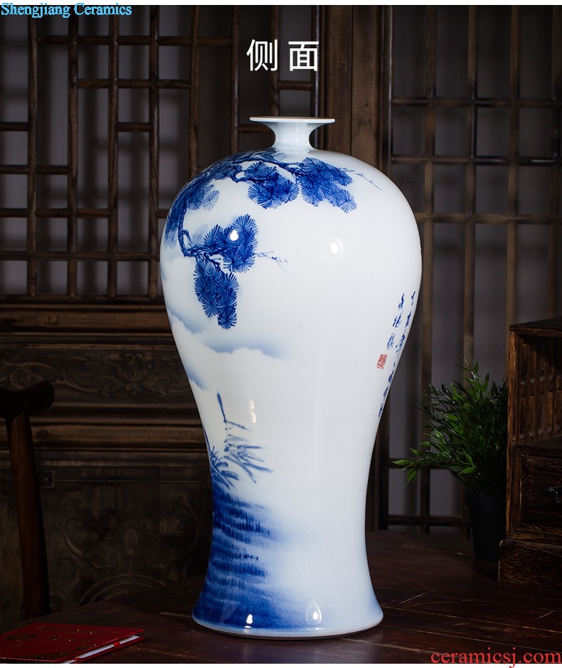 Jingdezhen ceramics Chinese antique hand-painted flower vase household porch rich ancient frame sitting room adornment is placed