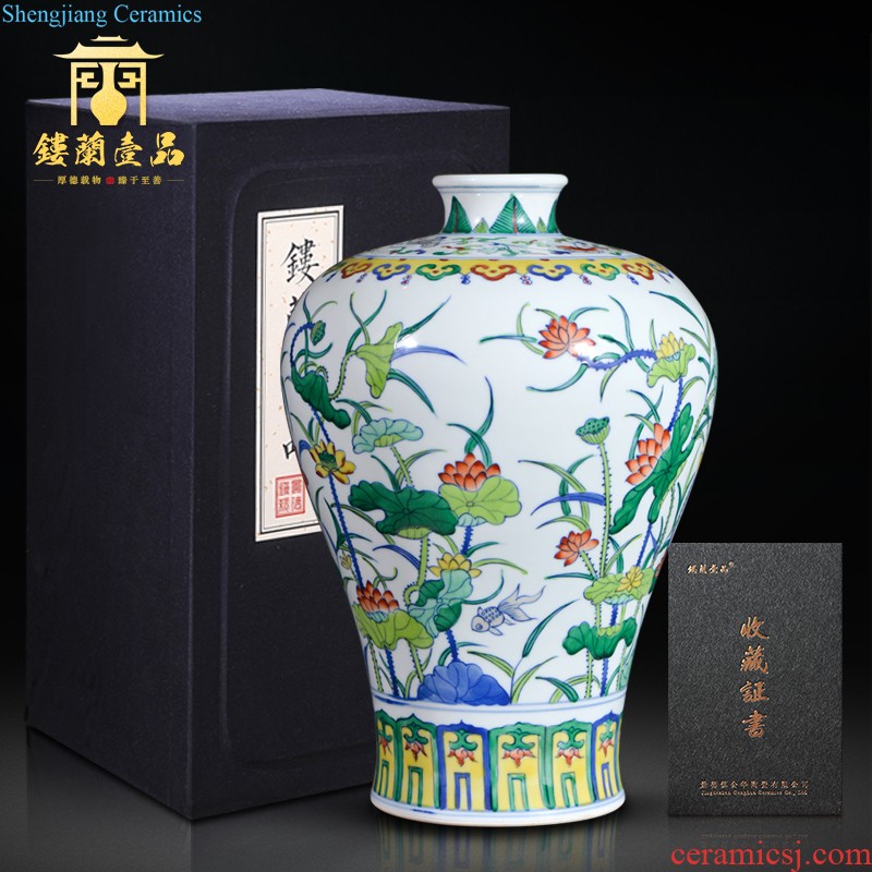 Jingdezhen blue and white dragon ceramics imitation qing qianlong feng shui study of new Chinese style decoration painting and calligraphy cylinder aquarium furnishing articles