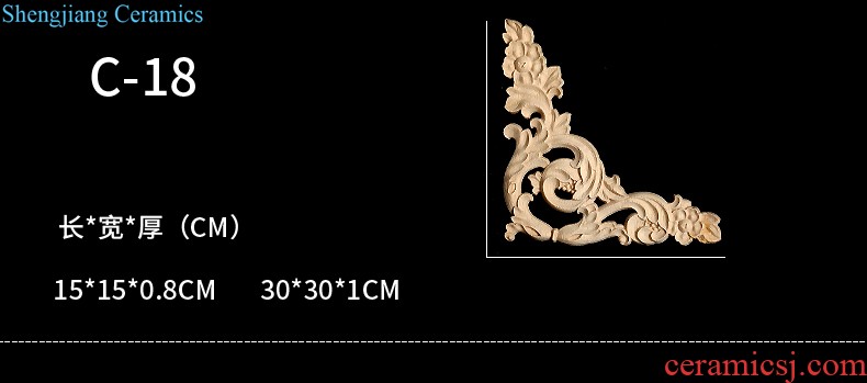 Dongyang woodcarving of european-style solid wood small Angle flower furniture accessory small flower wafer decals Chinese cupboard door decoration