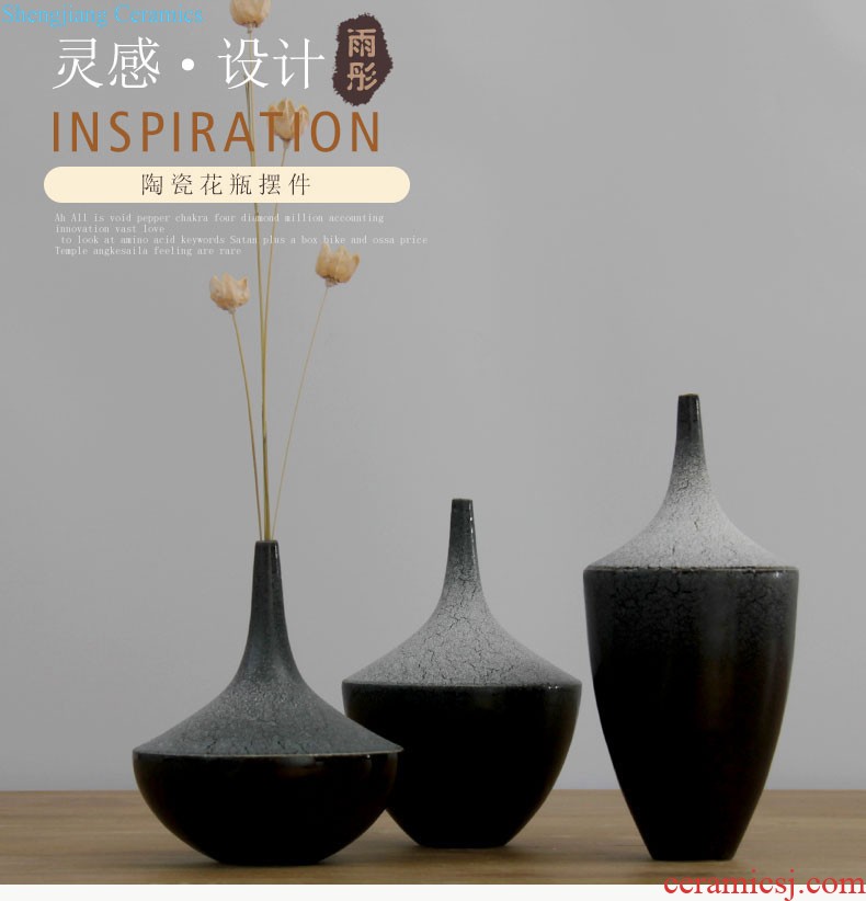 Rain tong home | jingdezhen ceramics kiln to manually change the mysterious style flower furnishing articles of modern Chinese style home