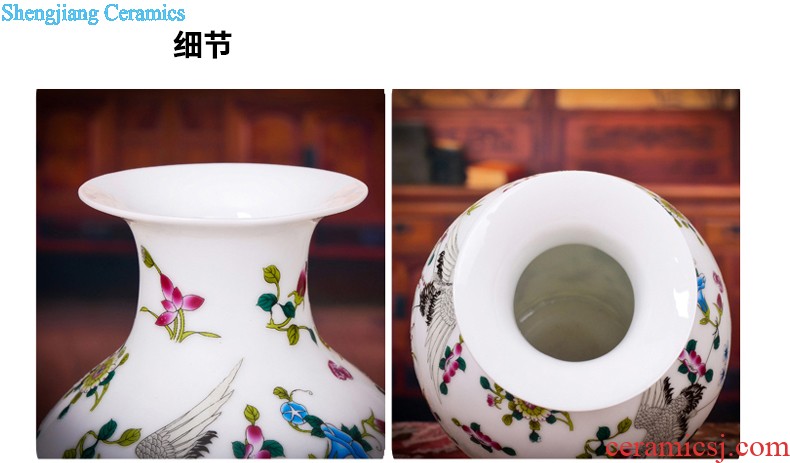 Jingdezhen ceramics antique vase hand-painted painting and calligraphy calligraphy and painting tube of classical Chinese style living room decorations study furnishing articles