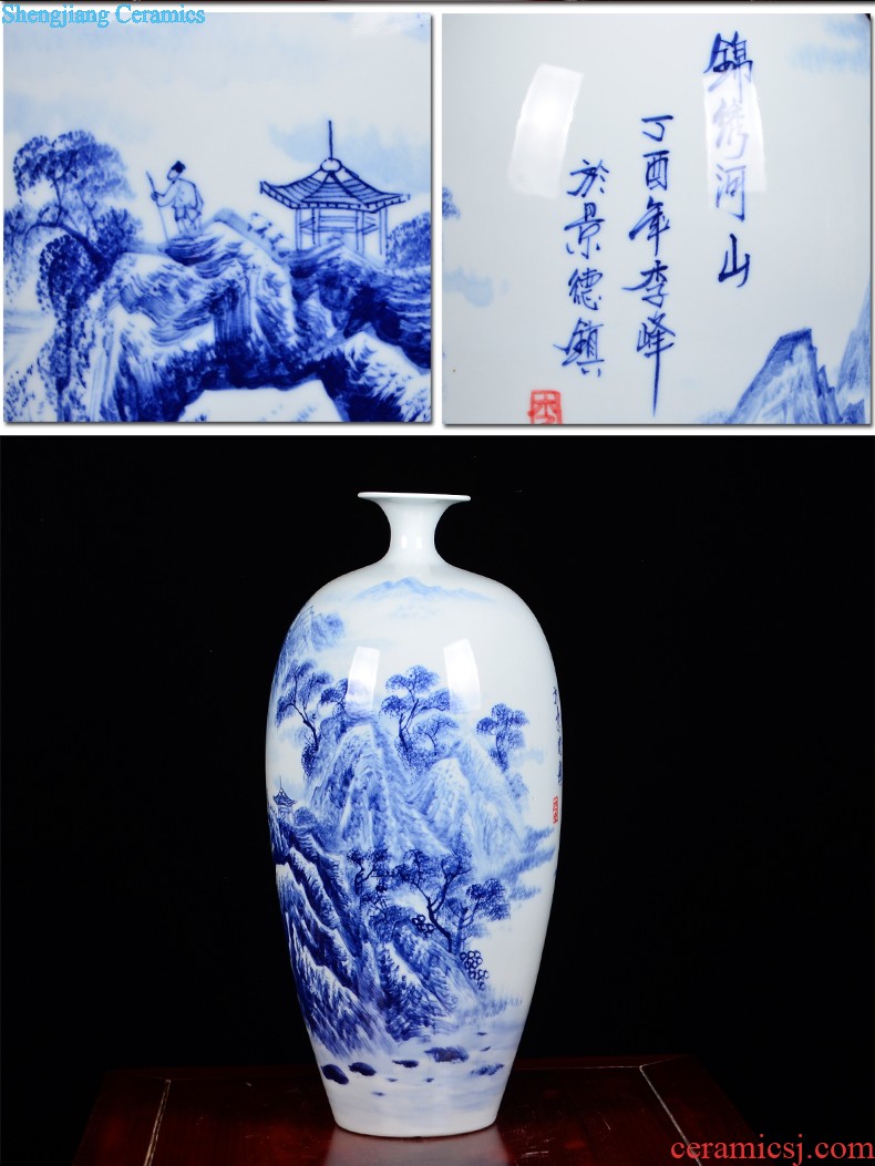 F001 jingdezhen ceramics China red tail bottle of large vase hotel furnishing articles sitting room adornment handicraft