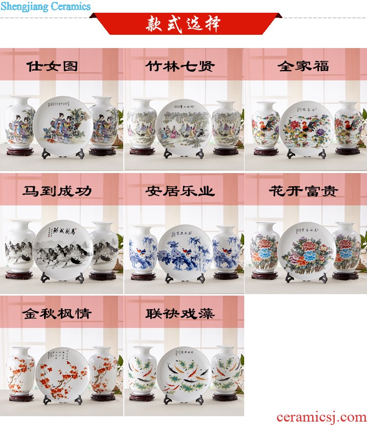 Jingdezhen ceramics famous hand-painted design hotel TV sitting room ark of large vases, furnishing articles large red