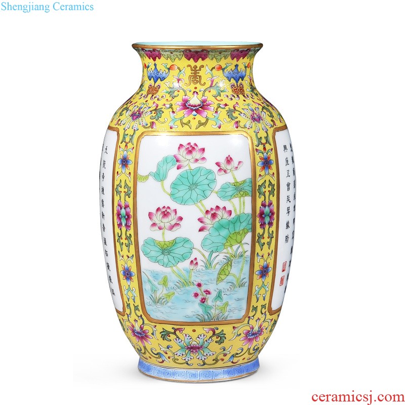 Jingdezhen imperial kiln chinaware imitation qing qianlong offering blue paint group of misty sitting room adornment porcelain vase collection furnishing articles